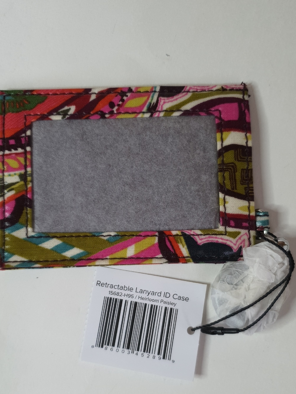 Vera Bradley Heirloom Paisley Retractable Lanyard ID Case + Free Gift